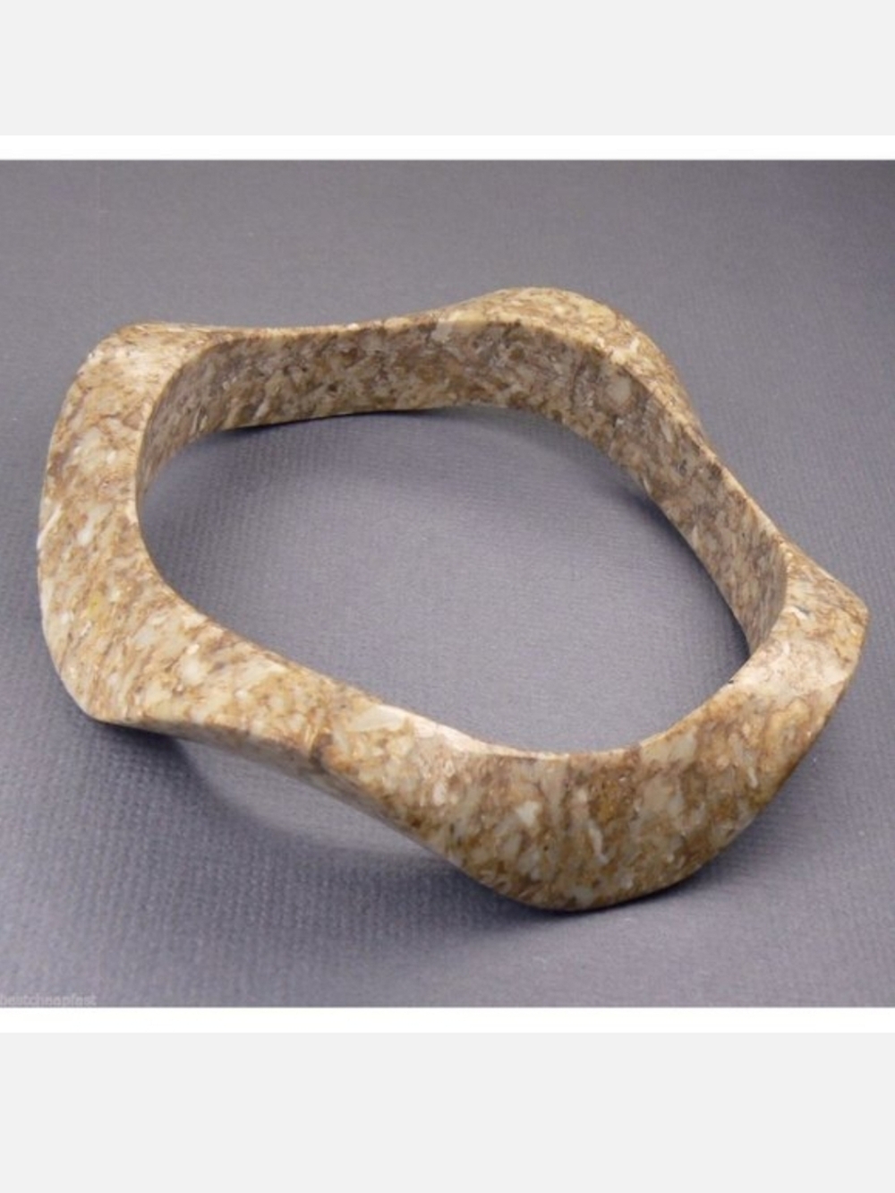 Unique Marble Curved Wave Bangle BRACELET size 8"